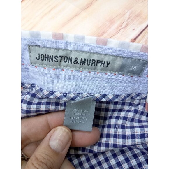 Johnston & Murphy Mens Plaid Cotton Shorts 34 - Picture 3 of 5